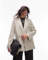 TOPSHOP - Tailored Oversized Double Breasted Blazer - Lyst
