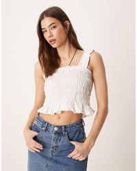 Glamorous - Shirred Crop Top - Lyst