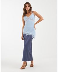 4th & Reckless - Satin Column Midaxi Skirt - Lyst