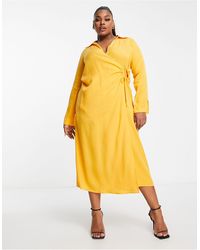 Mango - Curve Knot Front Midi Shirt Dress - Lyst
