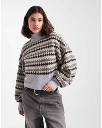 Vero Moda - Hoogsluitende Gebreide Trui Met Blousonmouwen - Lyst