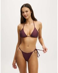 Cotton On - Side Tie Gathered Brazilian Bikini Bottom - Lyst