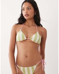 Brave Soul - Triangle Bikini Top With Bow Detailing - Lyst