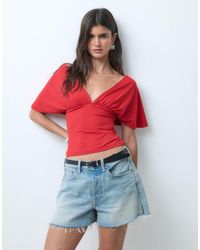 ASOS - Polyamide Plunge Sleeveless Tie Back Cinch Top - Lyst