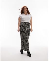 TOPSHOP - Curve Jersey Mesh Zebra Animal Print Maxi Skirt - Lyst
