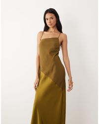 ASOS - Hybrid Satin Panel Cami Maxi Dress - Lyst