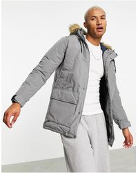 Jack & Jones Synthetic Tech Arctic Parka With Faux Fur Hood in Beige  (Natural) for Men - Lyst