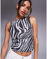 ASOS - Gelaagde Top Van Mesh Met Boothals - Lyst