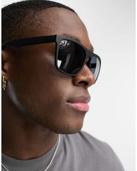 Jack & Jones - Occhiali Da Sole Quadrati Neri - Lyst