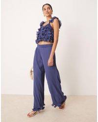 Y.A.S - Pantaloni Intenso Con Finiture Con Volant - Lyst