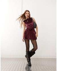 Reclaimed (vintage) - – kurzes party-kleid aus samt - Lyst