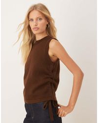 ASOS - Knitted Tank With Ruching Detail - Lyst