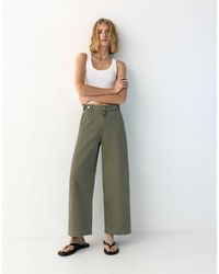 Pull&Bear - Jean bouffant réglable - kaki - Lyst