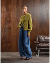 ASOS - Knitted Fisherman Rib Cardigan With Raglan Detail - Lyst