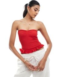 Bershka - Shir Frill Hem Bandeau - Lyst