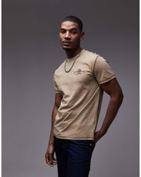 Tommy Hilfiger - T-Shirt Color Cuoio Con Stemma Del Logo - Lyst