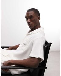 Prohibited - Short Sleeve Revere Collar Waffle Shirt Co-ord - Lyst