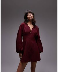 ASOS - Balloon Sleeve Structured Mini Skater Dress - Lyst