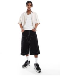 ASOS - Bermuda long style charpentier avec coutures contrastantes - Lyst