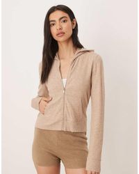 Abercrombie & Fitch - Sudadera De Estar Por Casa Con Capucha Y Cremallera De -Neutro - Lyst
