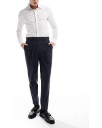 ASOS - Smart Tapered Fit Trousers With Front Pleat - Lyst