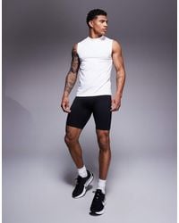4505 - Pantalones Cortos Interiores De 20 Cm Negros Para Correr Sin Costuras Con Cordón Ajustable En La Cintura De - Lyst