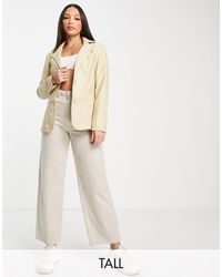 TOPSHOP Tall Fitted Faux Leather Blazer - Natural