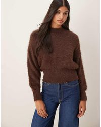 ASOS - Knitted Eyelash Waisted Crew Neck Jumper - Lyst