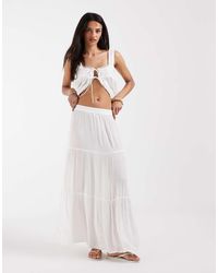 ONLY - Tiered Maxi Skirt - Lyst