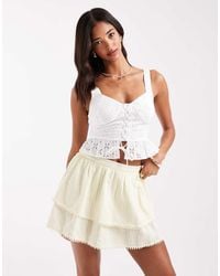 Wednesday's Girl - Textured Tiered Mini Skirt - Lyst