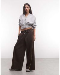 ASOS - Panelled Extreme Wide Leg jogger With Piping Details - Lyst