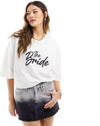 In The Style - Camiseta blanca con estampado "bride" de - Lyst