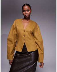 ASOS - Structured Button Front Top With Cocoon Sleeve - Lyst