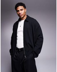 ASOS - Oversized Rechte Shacket Met Geribbelde Textuur En Ritssluiting - Lyst