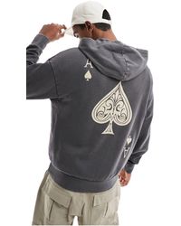 ADPT - Oversized Hoodie With Ace Of Spades Back Print - Lyst