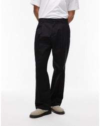 TOPMAN - Pantalon habillé en coton coupe ample - Lyst