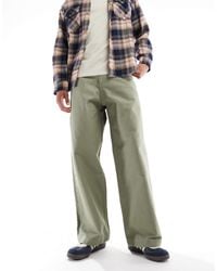 ASOS - Pantalon cargo large en toile - kaki - Lyst