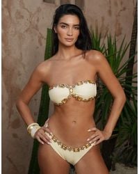 Moda Minx - X Zoe Servini Bandeau Bikini Top With Jewel Trim - Lyst