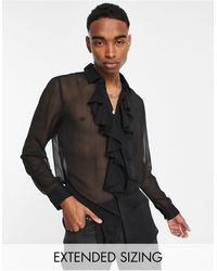 Camisa negra transparente ASOS de hombre de color Negro | Lyst