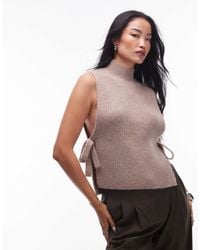 & Other Stories - Wool And Mohair Blend Mock Neck Knitted Vest With Side Tie Detail - Lyst