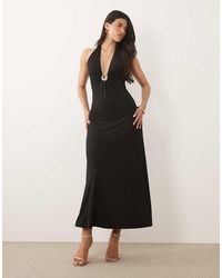 Forever New - Jersey Plunge Halter Neck Maxi Dress - Lyst