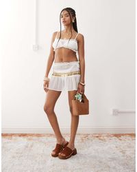 Miss Selfridge - Beach Chiffon Shirred Mini Skirt Co-ord - Lyst