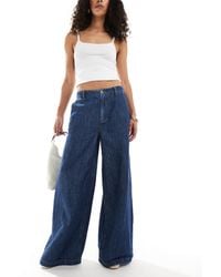 ASOS - Soft Wide Leg Jeans With Linen - Lyst