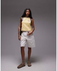 Carhartt - Pantalones Cortos Vaqueros Blancos De Corte Suelto Brandon De - Lyst