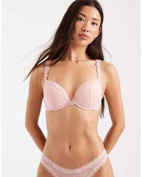 Lindex - Beugel Bh Van Mesh En Kant Met Vulling En Hartjes - Lyst