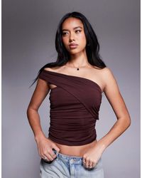 ASOS - Top Monospalla Arricciato - Lyst