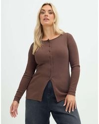 Yours Clothing - Button Front Long Sleeve Top - Lyst