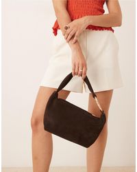 ASOS - Suede Grab Shoulder Bag With Hardware Detail - Lyst