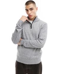 Brave Soul - Pull en maille épaisse à col zippé - Lyst