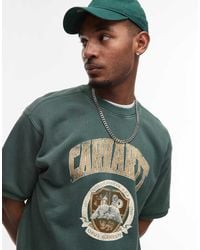 Carhartt - Sweatshirt Met Korte Mouwen En Print - Lyst